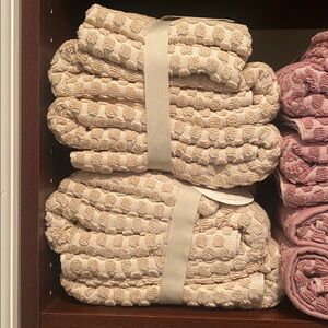 Todays special set of 2 NEW Threshold NWT 6pc Performance Beige Towel Set